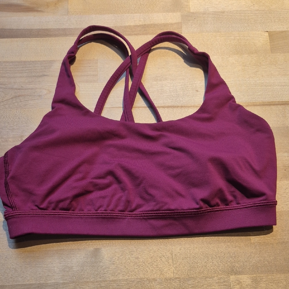 lululemon athletica Wine Red Strappy Sports Bra